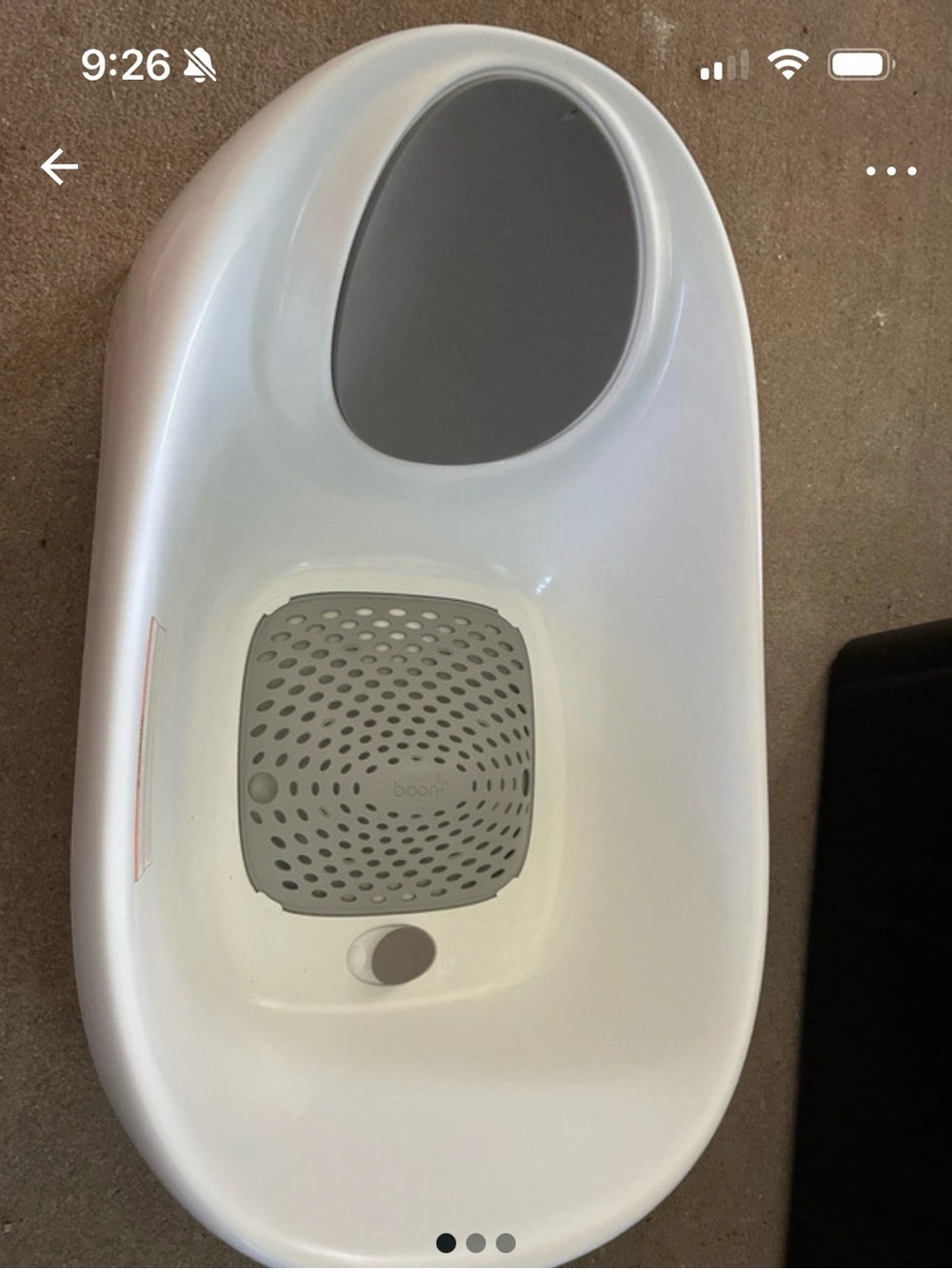 White Baby Bath Tub with Gray Support - Infant Bathing Seat
